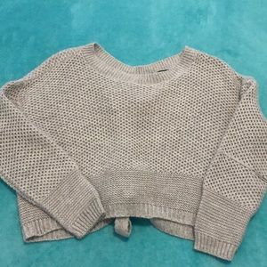 Tie back crop sweater